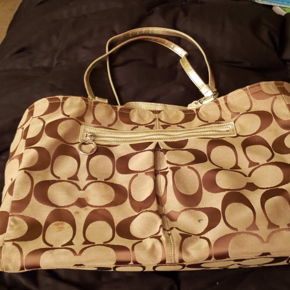Coach Authentic Signature Tote Tan/Brown - Picture 1 of 7